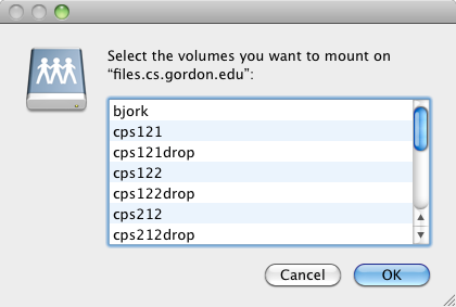 Select A Volume Dialg