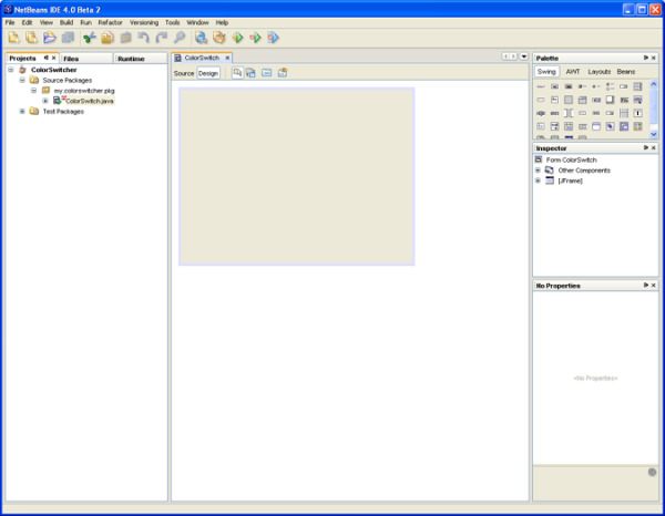 The IDE's GUI Editor Interface - click for fullsize