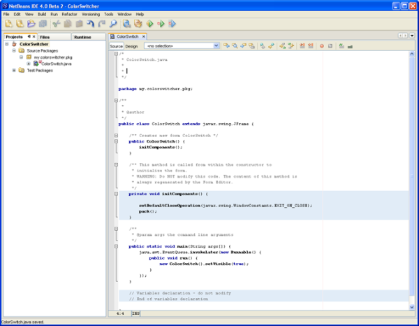 GUI Building in NetBeans IDE 4.1